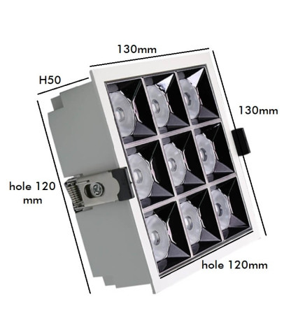 40W LED Spotlight OSRAM chip 18º UGR17 140lm/W
