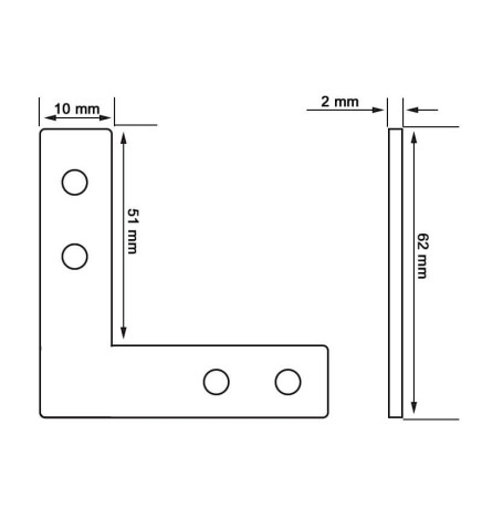 Union de refuerzo  para Perfil aluminio en - L