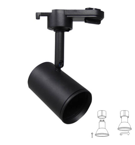 BLACK Track Spotlight til GU10 lampe