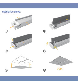 Barre linéaire à LED 28W -HALLE DYNAMICS - UGR19  pour plafonds techniques - Pack 2 unités
