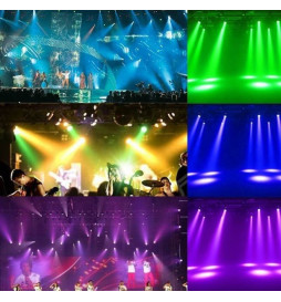 Cabeça móvel LED Projector 30w BOSTON Branco + 7 Cores - 7 Gobos Fixos - DMX