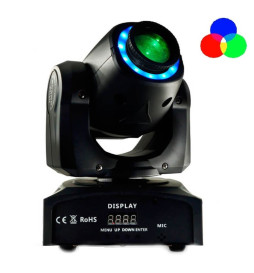 Cabeça móvel LED Projector 30w BOSTON Branco + 7 Cores - 7 Gobos Fixos - DMX