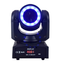 Cabeça móvel LED Projector 30w BOSTON Branco + 7 Cores - 7 Gobos Fixos - DMX