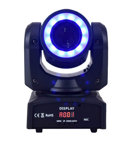Cabeça móvel LED Projector 30w BOSTON Branco + 7 Cores - 7 Gobos Fixos - DMX