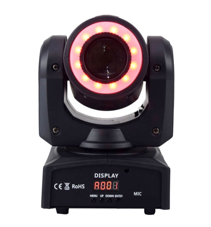 Cabeça móvel LED Projector 30w BOSTON Branco + 7 Cores - 7 Gobos Fixos - DMX