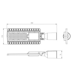 LED gadebelysning 60W HALLEY BRIDGELUX Chip 140lm / W