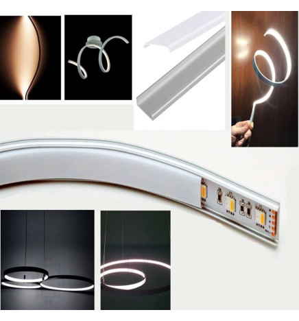 Fleksibel LED aluminiumsprofil U - 2M