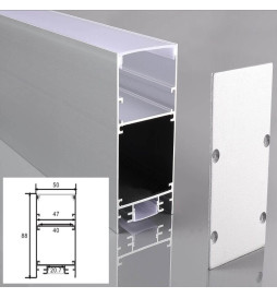 Aluminum Profile Linear INFINITY PRO - DOUBLE LIGHT -2 Meters