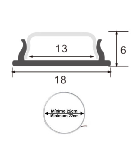 Fleksibel LED aluminiumsprofil U - 2M
