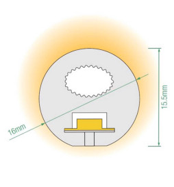 Pyöreä neonjoustava LED 16mm 25m - 9.6W / m - vaaleanpunainen