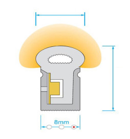 Neón LED 8W Flexivel 12V Bobina  25m  8mm