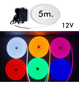 Pakkaus Neon LED 6000K LED 6mm 12V + Virtalähde