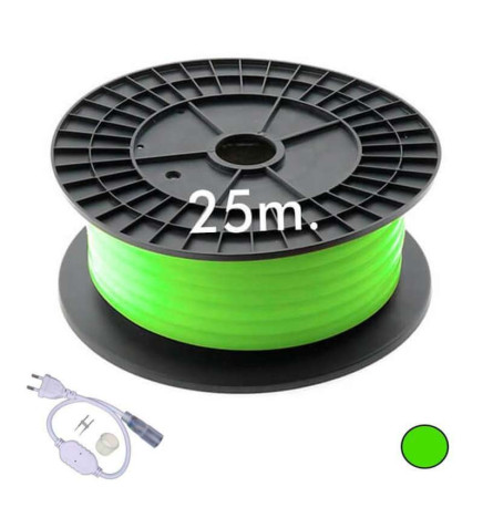 Bobina Striscia LED Neon Circolare 220V 25m 16mm - 9,6W/m - Verde