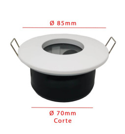 Cirkelring til dikroisk LED GU10 MR16 - IP65 - Ø80mm - Aluminium