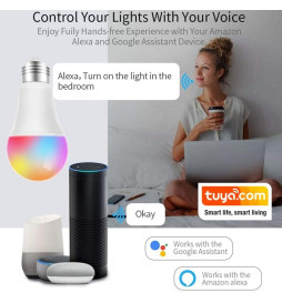 10W SMART Wifi RGB + CCT LED-pære - A60 kan dimmes - E27