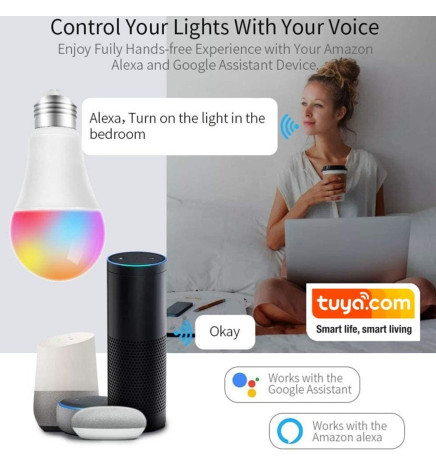 Bombilla LED 10W SMART Wifi  RGB+CCT  - A60 Regulable - E27