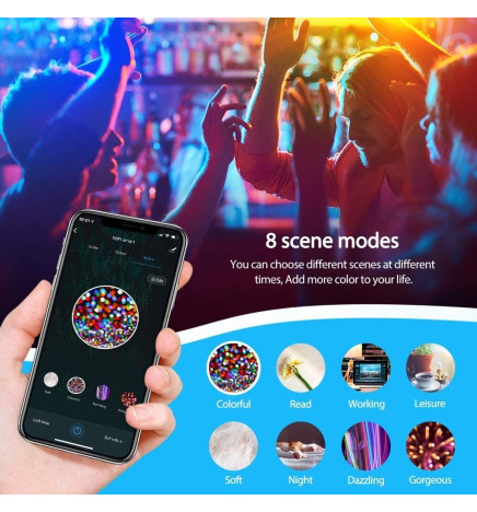 10W SMART Wifi RGB + CCT LED-pære - A60 kan dimmes - E27
