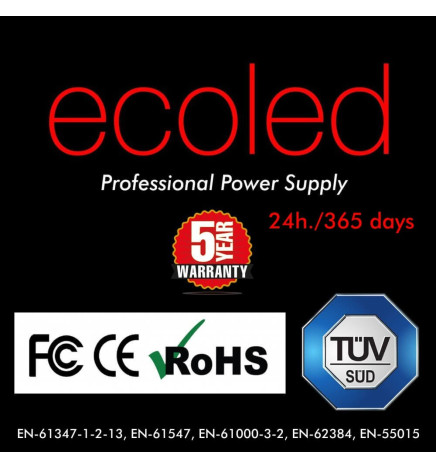 Power supply  PROFESSIONAL 12V 30W - ECOLED - IP20 - TÜV
