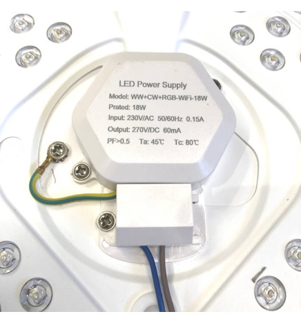 18W WiFi SMART RGB + CCT LED taklampe - kan dimmes