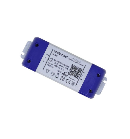 Power supply  PROFESSIONAL 12V 20W - ECOLED - IP20 - TÜV