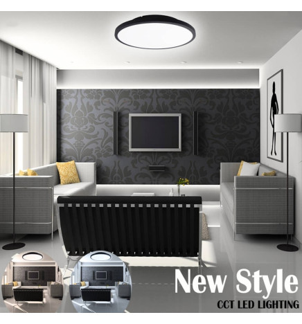 40W LED-loftlampe til overflade DIMBAR - OSLO - sort - SELECTABLE COLOR - CCT