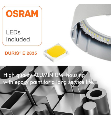 Square LED celling light surface 20W 120º - OSRAM Chip