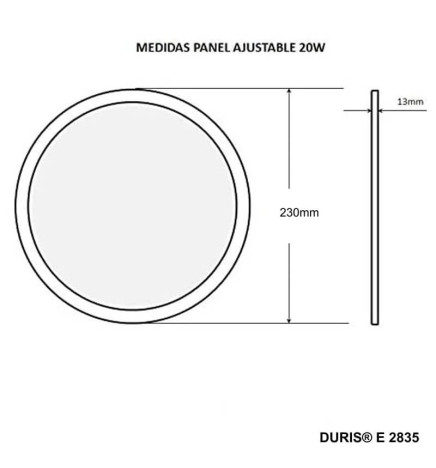 LED slim  Panel 20W -  ADJUSTABLE - OSRAM Chip