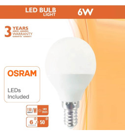 Lâmpada LED 6W  E27 G45 220º - OSRAM Chip