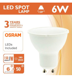 Spot  LED SMD 6W 120 ° GU10 - Osram Chip