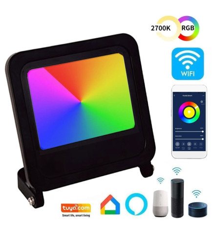 30W LED Floodlight - SMART Wifi RGB+CCT - Dimmable