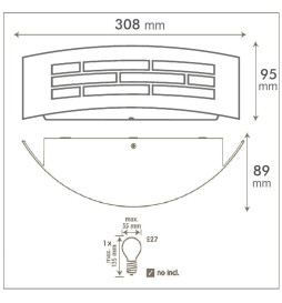 Applique LED  E27 GOTEBURGO INOX per esterno