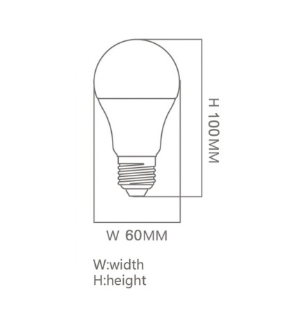 LED bulb 12W E27 A60 180° - OSRAM CHIP DURIS E 2835