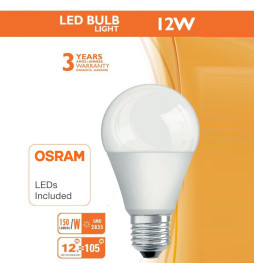 LED bulb 12W E27 A60 180° - OSRAM CHIP DURIS E 2835