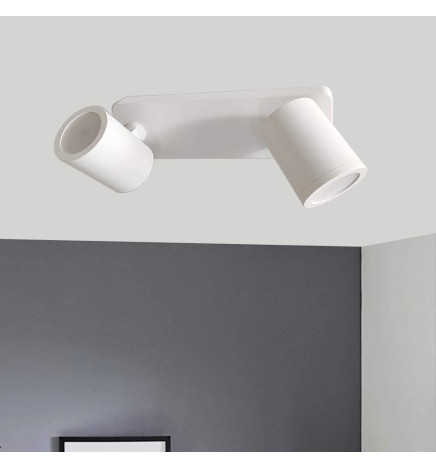 Hvit taklampe for 2x GU10