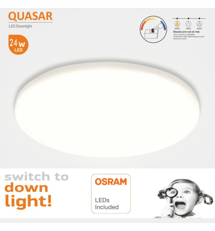 Encastrável 24W  - Frameless QUASAR - OSRAM CHIP DURIS E 2835 - CCT