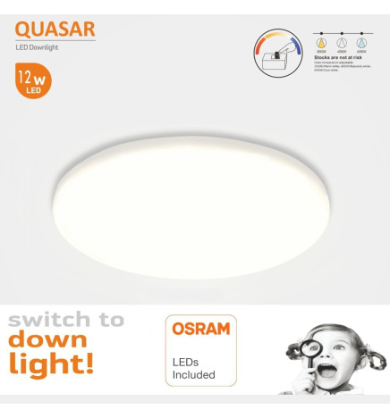 Downlight LED 24W  - Frameless QUASAR - OSRAM CHIP DURIS E 2835 - CCT
