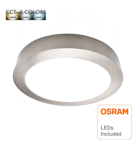 Plafond LED circular superfície Acero Inox 15W - CCT