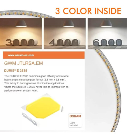 LED taklampe Torget overflate rustfritt stål 20W 120º - CCT