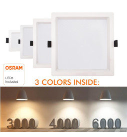 LED-alasvalo 15W - Neliö -OSRAM CHIP DURIS E 2835 - CCT - UGR17