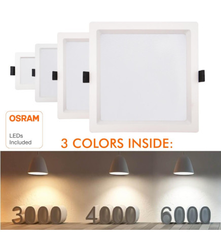 LED-alasvalo 15W - Neliö -OSRAM CHIP DURIS E 2835 - CCT - UGR17