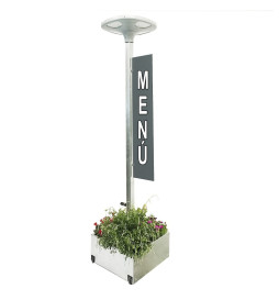 Apparecchio LED Stradale SOLARE 100W SUNWAY + Supporto portatile regolabile in altezza con ruote