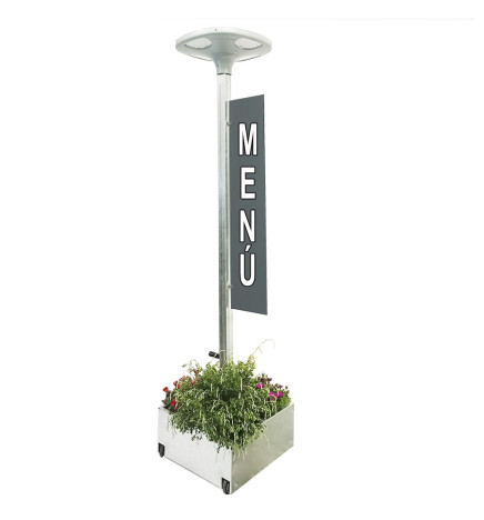 LED Streetlight SOLAR 100W SUNWAY + Height-adjustable portable pole with wheels