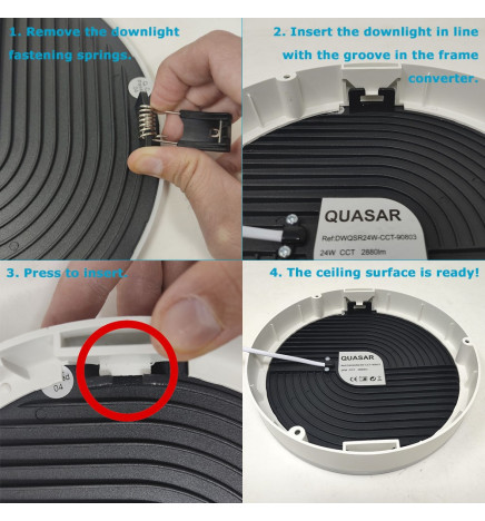 Frame Converter in Ceiling Light for Downlight - QUASAR 24W