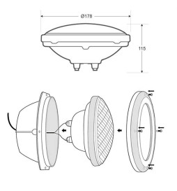 LED Lamp 45W PAR56 LED pool light - G53 - RGB