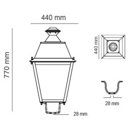 Apparecchio LED Villa Aluminio 40W-50W-65W-100W