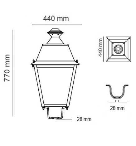 Apparecchio LED Villa Aluminio 40W-50W-65W-100W