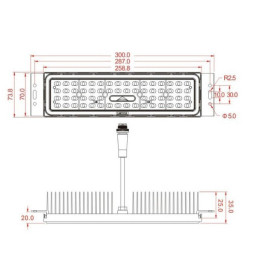 LED gadebelysning 50W Wanda - 4 meter