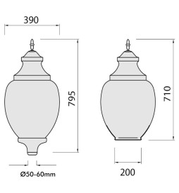 Farol VERSALHES para Lâmpada LED E27 - 40W -50W
