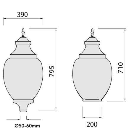 Farol VERSALHES para Lâmpada LED E27 - 40W -50W
