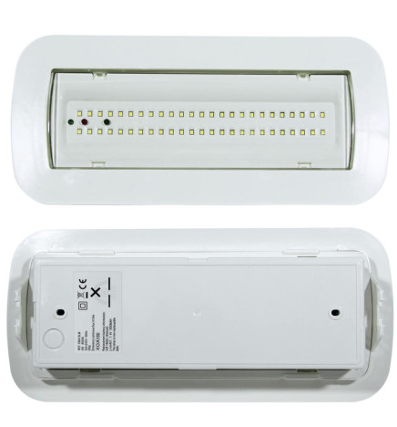 LED nødlys 4W + taksett + permanent lys alternativ - IP65